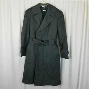 Military Issue Army Serge Green Wool Overcoat AG-44 Peacoat Trench Coat Mens 38S - Picture 1 of 7