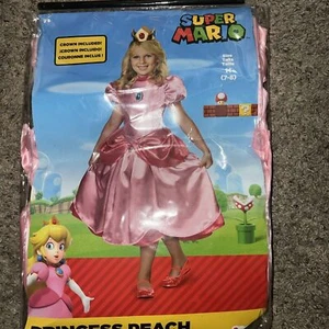 Super Mario Brothers - Princess Peach Costume Child's Deluxe Medium 7-8 - Picture 1 of 4