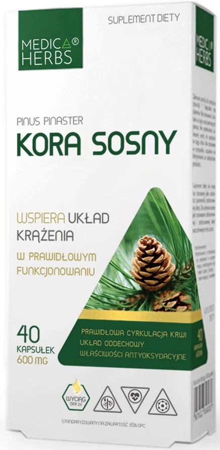 Medica Herbs Pinienrinden Extrakt Mit 65% OPC Pinus Pinaster 600mg 40 Kapseln - Bild 1 von 1