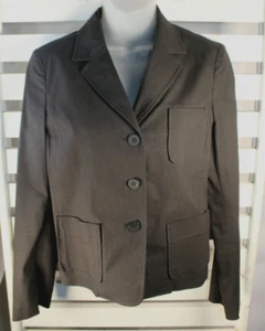 Philosophy Di Alberta Ferretti Womens Size 4 Black Cotton Blend Jacket Blazer - Picture 1 of 9
