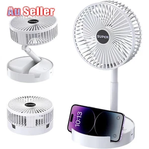 Telescopic Fan Cooling Wireless Folding Portable USB Rechargeable Fan Cordless - Picture 1 of 12