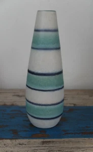 Vintage 70er Jahre Österreichische gestreifte Keramik Vase 106/25 - Bild 1 von 4