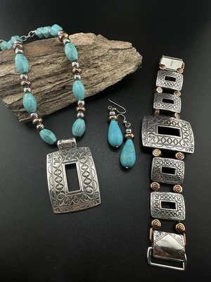 Брайтон медный каньон подвеска ожерелье, браслет и серьги комплект - Изображение 1 из 4