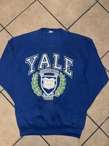 Vintage Yale University Crewneck Sweatshirt Blue College Ivy League Adult L - Picture 1 of 3