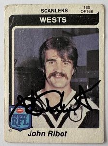 WESTS MAGPIES JOHN RIBOT SIGNED 1980 SCANLENS TRADING CARD - Picture 1 of 2