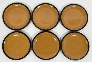 Vintage Mikasa Paprika Terra Stone 6 Salatteller 7 3/4" orange braun Rand Set E1258 - Bild 1 von 14