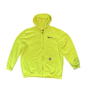 Carhartt Midweight Full Zip Hoodie Sweatshirt Mens Size XL Lime Fleece K122-BLM - Picture 1 of 11