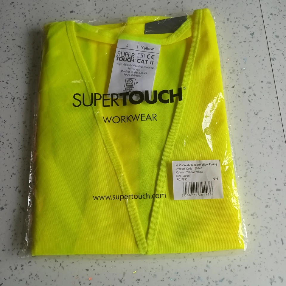 Supertouch High Visibility Size L Vest - Yellow (35243)