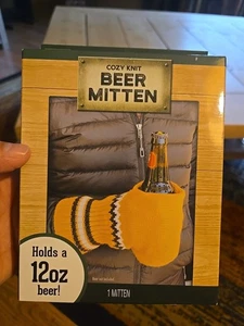 Kuscheliger Strick Bier Fäustlinge Koozie Pullover hält warm hält 12 Unzen Tailgating Gag Geschenk - Bild 1 von 2