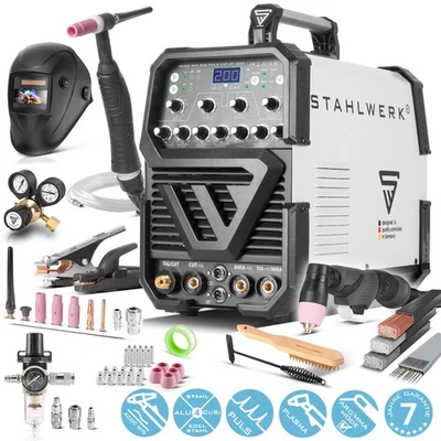 STAHLWERK Schweißgerät 3 in 1 Kombi AC/DC WIG & MMA bis 200 A Puls, Plasma 50 A - Bild 1 von 4