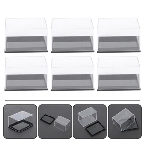 6 Pezzi Espositore Esemplari Minerali Collezione Rocce Astuccio Scatole per Esemplari - Foto 1 di 12