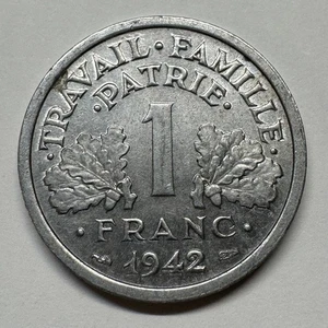 1942 France 1 Franc - Coin #C-037 - Picture 1 of 2