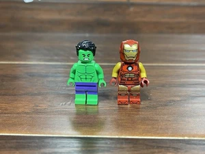 Lego Marvel Super Heroes Mini Figure Iron Man and The Incredible Hulk Lot x 2 - Picture 1 of 6