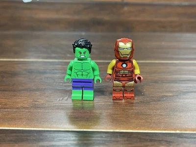 Lego Marvel Super Heroes Mini Figure Iron Man and The Incredible Hulk Lot x 2 - Image 1 of 4