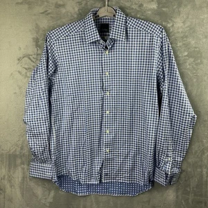 david donahue hemd herren 17 36/37 blau weiß kariert langarm  - Bild 1 von 9