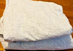 Ralph Lauren Full Size Flat & Fitted sheet set 100% Cotton Gray & White - Picture 1 of 6