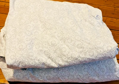 Ralph Lauren Full Size Flat & Fitted sheet set 100% Cotton Gray & White - Image 1 of 4