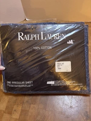 Ralph Lauren Paisley Lace Queen Flat Sheet Irregular Blue - Image 1 of 4