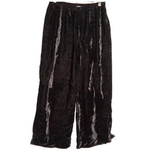 Soft Surroundings Luxury Black Velvet Wide-Leg Pants - Med - Picture 1 of 5