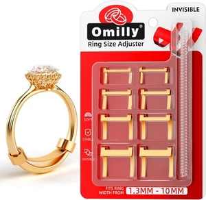 Protector de anillo de metal relleno Omilly para anillos sueltos, tamaño invisible dorado  - Imagen 1 de 7