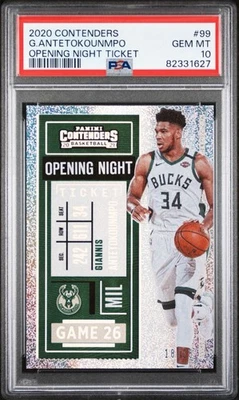 Boleto de noche de apertura Panini Contenders 2020/25 Giannis Antetokounmpo PSA 10 Foto 1 de 3