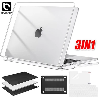 Case Shell + Screen Protector + Keyboard Cover For Macbook Air 13" 15"  M4 M3 M2 - Image 1 of 4