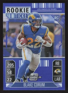 Blake Corum 61 SN,RC Blue Football 2024 Panini Contenders Optic Los Angeles Rams - Picture 1 of 2