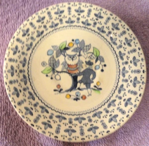 JOHNSON BROS SUGAR & SPICE DESSERT PLATE 4413 Owl Pattern 5 3/4 in Dia DW Safe - Picture 1 of 2