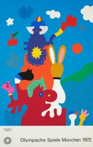 Otmar Alt 1972 Original Olympic Games Munich poster 40" X 25" - (edition 3) - Picture 1 of 4