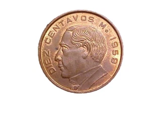 1959 Mexico 10 Centavos KM# 433 - Very Nice High Grade Circ! -c1609xux - Picture 1 of 2