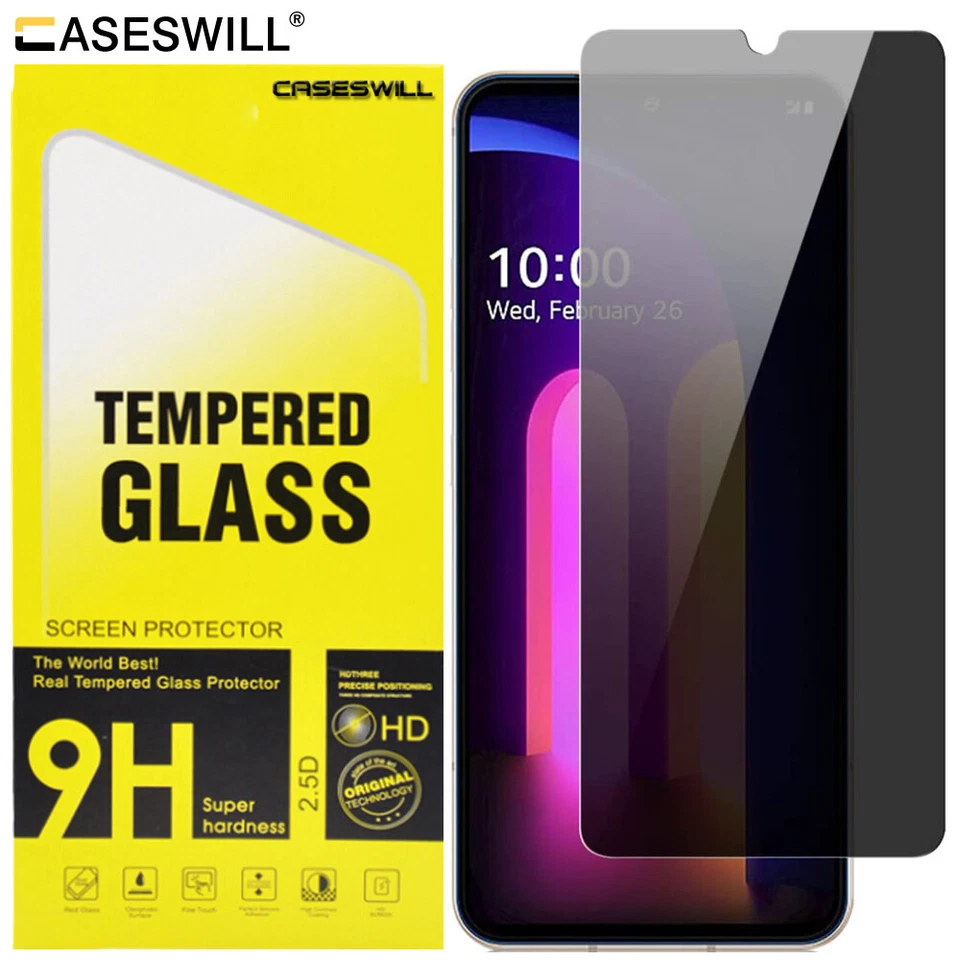 For LG V60 ThinQ 5G Caseswill Privacy Anti-Spy Tempered Glass Screen Protector - Image 1 of 4