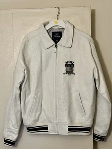 Avirex ICON Leather Jacket WHITE Size Medium - Picture 1 of 10