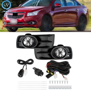 Luces antiniebla parachoques de conducción con interruptor de cableado negro transparente para Chevy Cruze 2010-2014 - Imagen 1 de 13