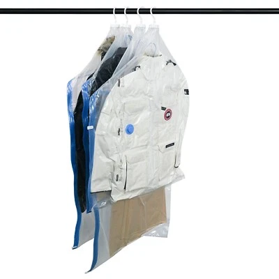 Vacuum Storage Hanging Bags For Clothe Coats Airtight Medium And Large Hand Pump - Image 1 of 4