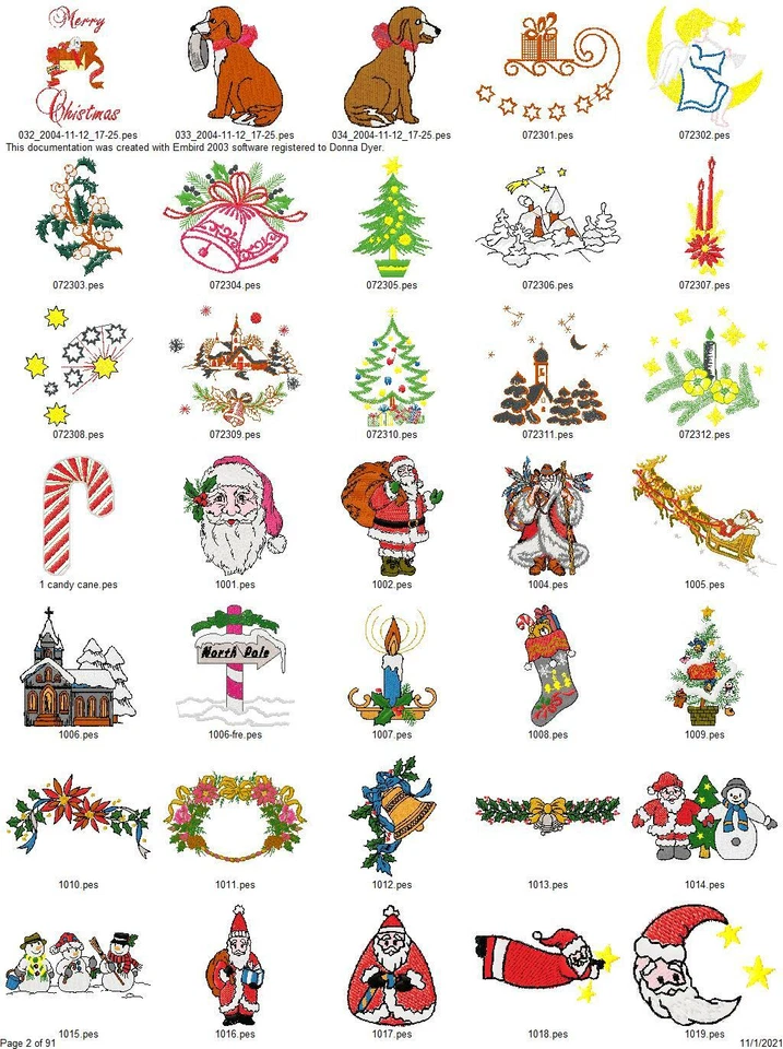 3000+ DISEÑOS DE MÁQUINA DE BORDAR NAVIDAD SURTIDOS PES BROTHER DST EN UNIDAD USB Foto 1 de 4