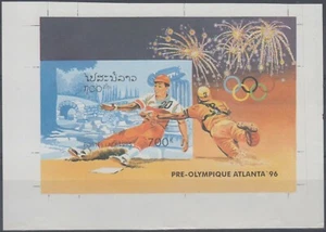 F-EX3163 LAOS MNH SPECIAL SHEET PROOF 1994 ATLANTA OLIMPIC GIOCHI IMPERFORATI. - Foto 1 di 1