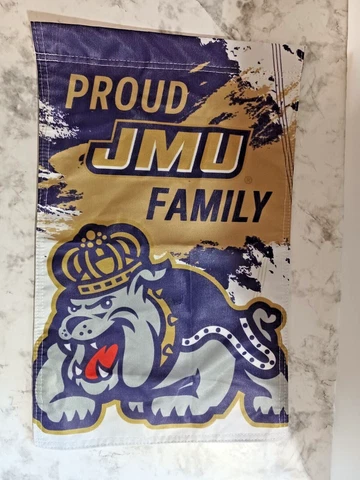 James Madison University Dukes Proud JMU Family Yard Garden Flag  19 1/4x12" Cover