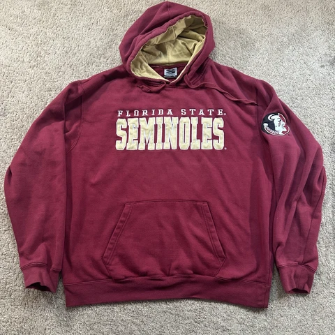 Florida State Seminoles Hoodie Adult XL Burgundy Pullover Sweatshirt FSU 90s Men Cover