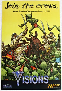 Magic: The Gathering - Visions prerelease tournaments list promo card 1996 WOTC - Picture 1 of 3