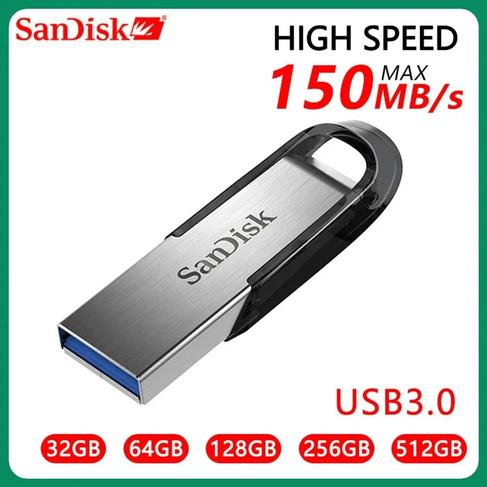 Chiavetta USB 3.0 SanDisk Ultra Flair 32 64 128 256 512GB Memoria Stick 150MB/s - Immagine 1 di 3