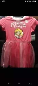 🔰 Super Mario Princess Peach Child Dress L/G 10-12 - Picture 1 of 1
