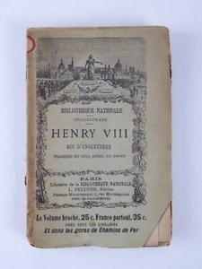 Vtg Shakespeare Henry VIII Roi D'Angleterre Tragedie 1908 Paris Book Classic - Picture 1 of 4