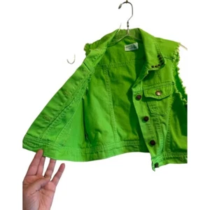 Dream Out Loud Distressed Vest Girls Medium Lime Green 100% Cotton Casual Vest - Picture 1 of 17