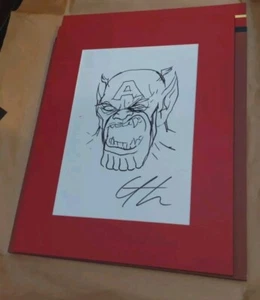Cap America Skrull Original Headshot By Greg Horn Professionally Matted - Picture 1 of 3