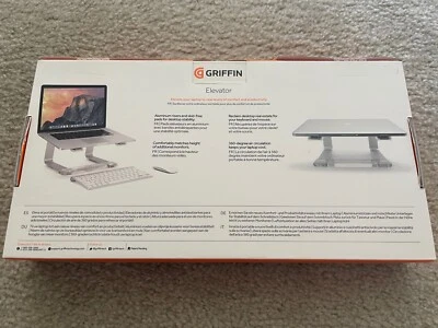 Nuevo en caja Soporte para computadora portátil Griffin Elevator de aluminio - Elevador ergonómico para computadora - Plateado Foto 1 de 2