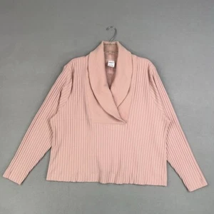 Nike Sweatshirt Womens Plus 2X Pink Ribbed Yoga Luxe Fuzzy Cover Up Shawl Cozy - Picture 1 of 13