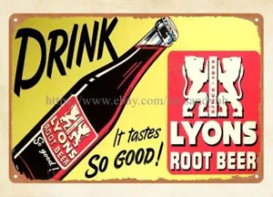 Lyons Root Beer metal tin sign modern kitchen wall decor - Picture 1 of 4