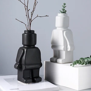 Nordic Style Art Vase Modern Robot Resin Table Home Decor Study Office Desk - Picture 1 of 20