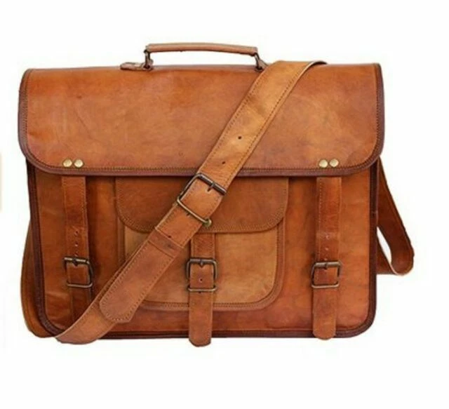 Handmade Men's Vintage Leather Satchel Messenger Bag