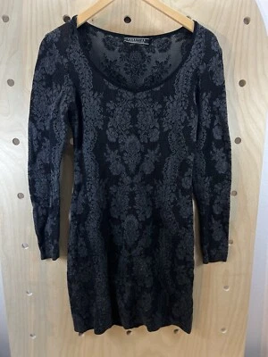 Vestido ajustado semi transparente de malla de encaje de algodón Pima Peruvian Connection pequeño LBD Foto 1 de 4